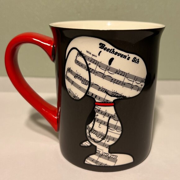 Peanut’s SNOOPY Musical Mutt Beethoven’s 5th Sheet Music Mug ~ Charles M. Schulz - Picture 1 of 8